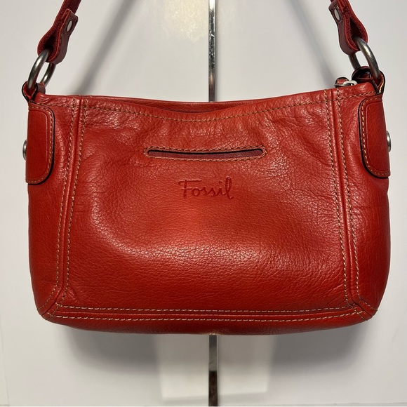 Fossil Red Leather baguette bag - Picture 6 of 13